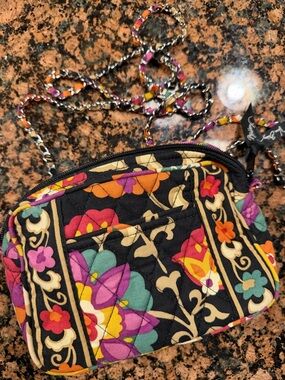 Vera Bradley Black Multicolor Quilted Floral Crossbody